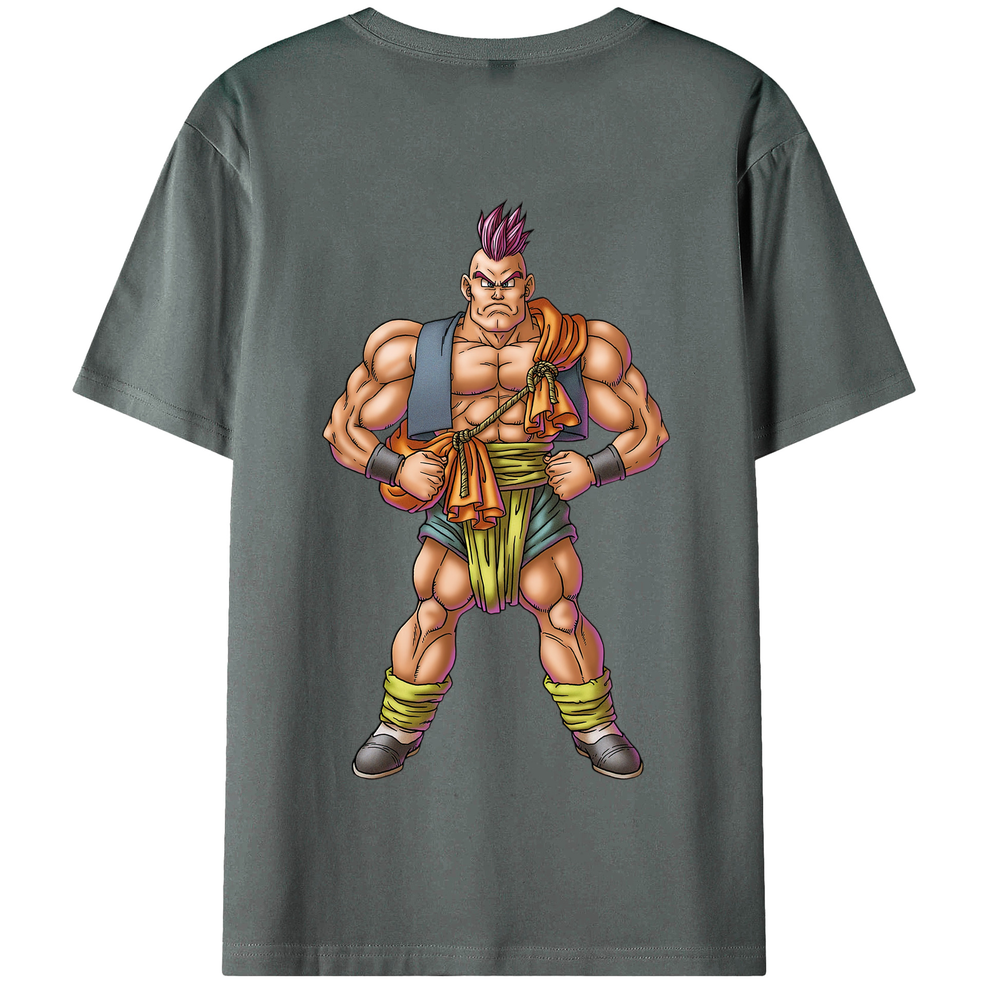 （画像用） ドラゴンクエスト Doragon Kuesuto Dragon Quest 綿100％半袖Tシャツ（背面プリント）